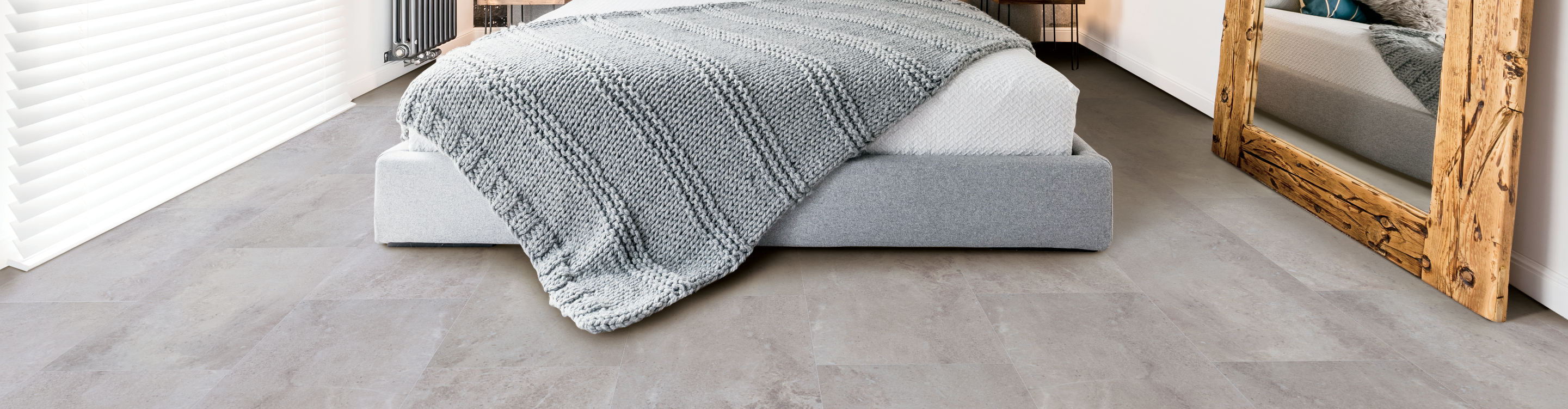 Vinyl tile flooring in Dallas, TX bedroom 